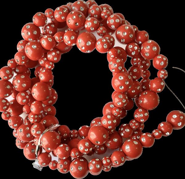 Guirnalda roja con brillantitos. 2 metros