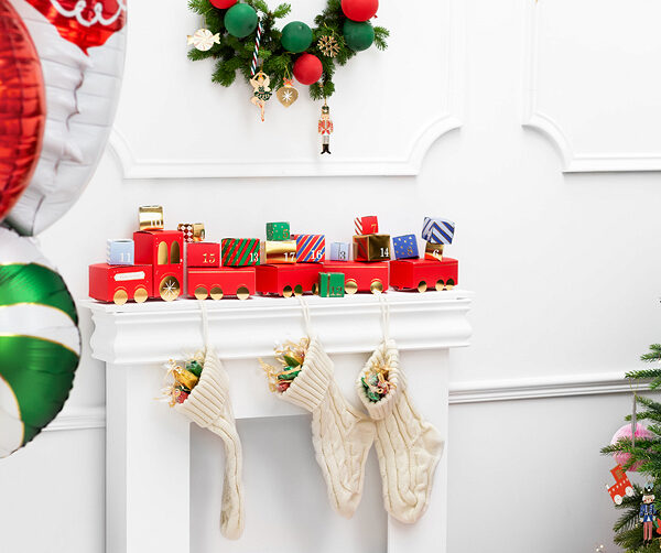Calcetines-botas de Navidad para la chimenea y regalos