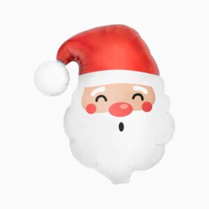 Globo-Carita-Papa-Noel-metalizado-foil-Navidad-Gramajeshop-valencia