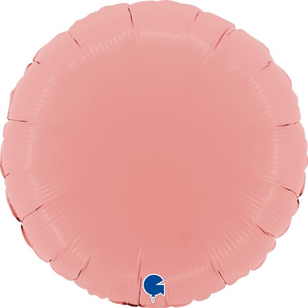 Globo metalizado Círculo rosa mate. 45 cms