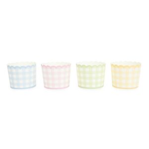 8 Tarrinas-cápsulas cuadritos vichy color surtido