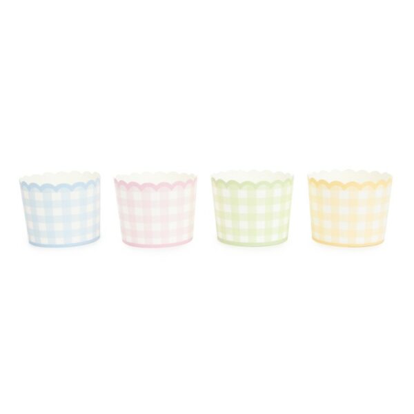 8 Tarrinas-cápsulas cuadritos vichy color surtido