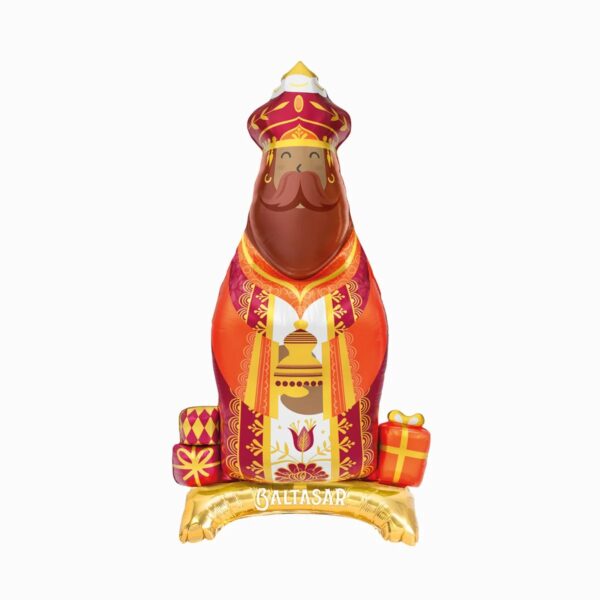 Globo-Rey-Baltasar-metalizado-standing-de-pie-Navidad-Gramajeshop-valencia