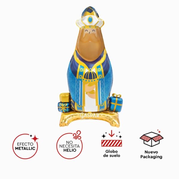Globo-Rey-Gaspar-metalizado-standing-de-pie-Navidad-Gramajeshop-valencia