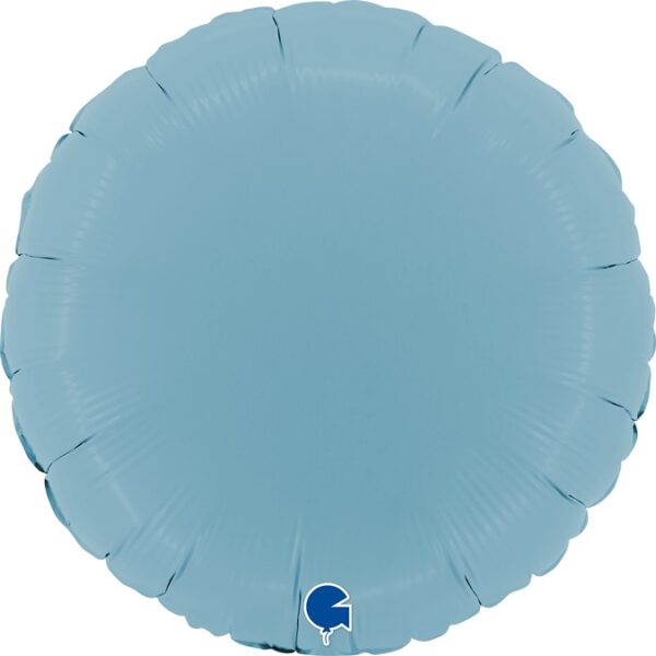 Globo metalizado Círculo azul claro, mate. 45 cm