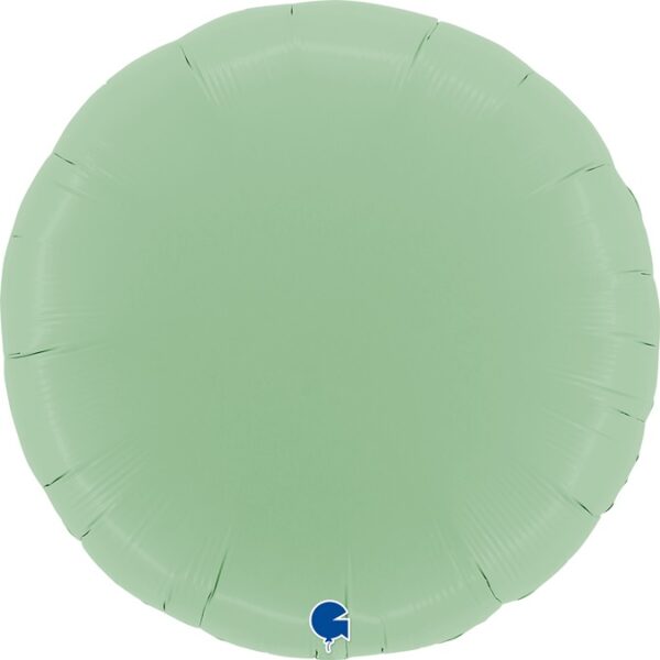 Globo metalizado Círculo verde mint mate. 45 cms
