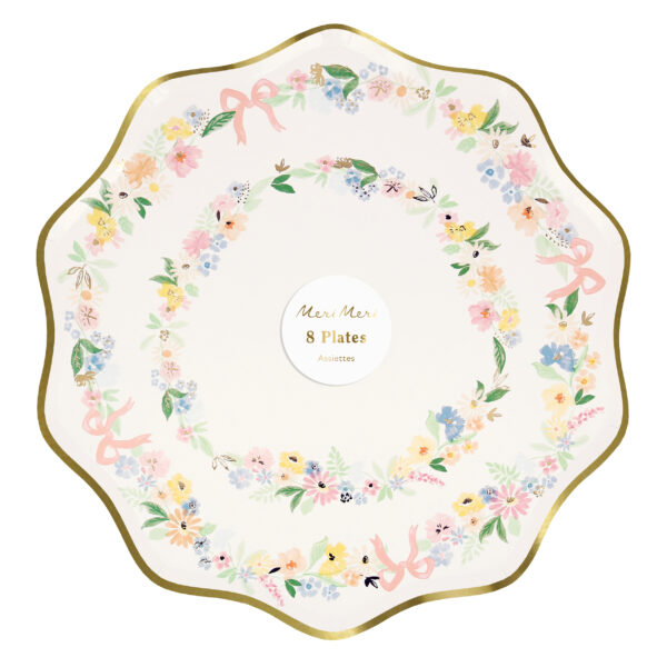 Plato-spring-floral-lazos-merimeri-gramajeshop-valencia-comunion-bautizo-fiesta-infantil