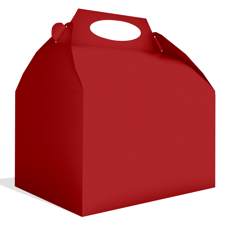 Caja de regalo de cartón en color rojo. Mod. fondo+tapa, 16.5x11x4 cms