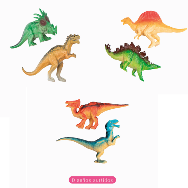 6 Dinosaurios mini para tartas o piñatas