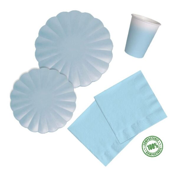 20 Servilletas azul claro ecológicas