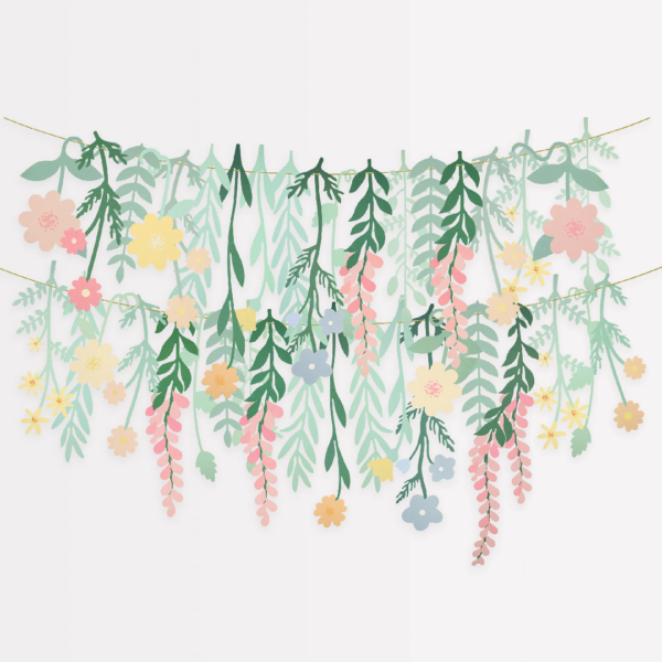Cortina de hojas y flores – Guirnalda de flores