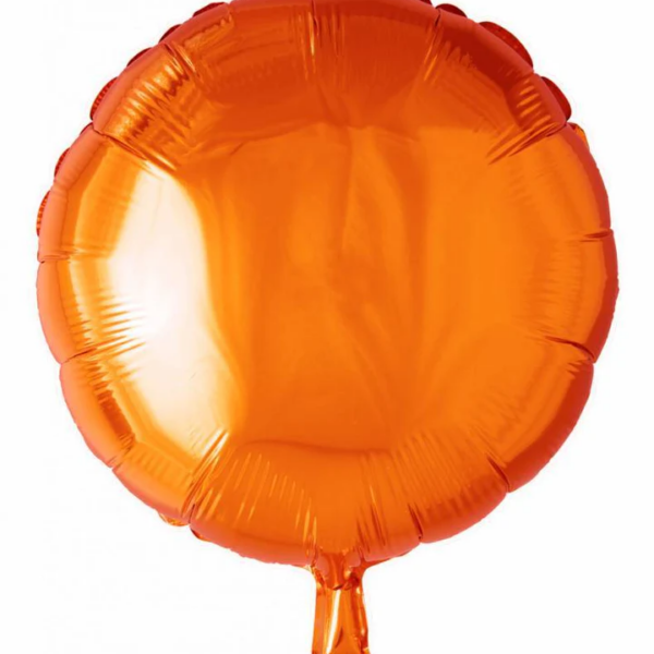 Globo metalizado círculo naranja 46 cms