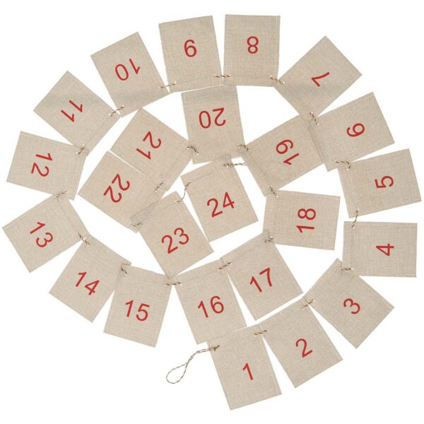 Calendario de Adviento Guirnalda saquitos de yute