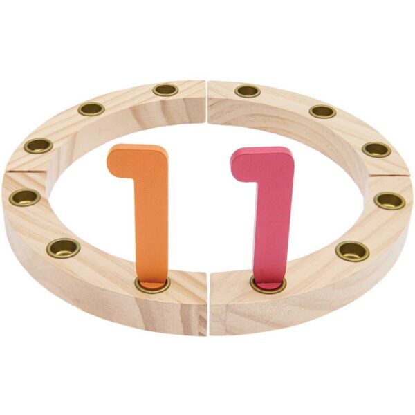 Números para cumpleaños con aro de madera portavelas