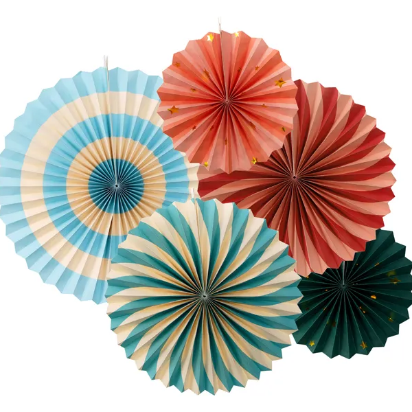 Abanicos Circo Vintage. Set de 5 uds
