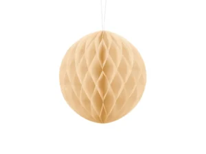 Bola nido de abeja crema-marfil 20 cms