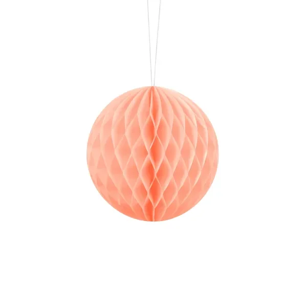 Bola nido de abeja Melocotón – Coral 20 cms