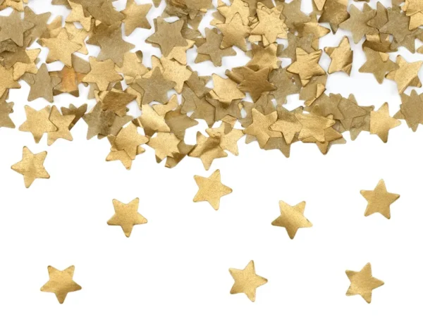 Cañón confeti estrellas doradas