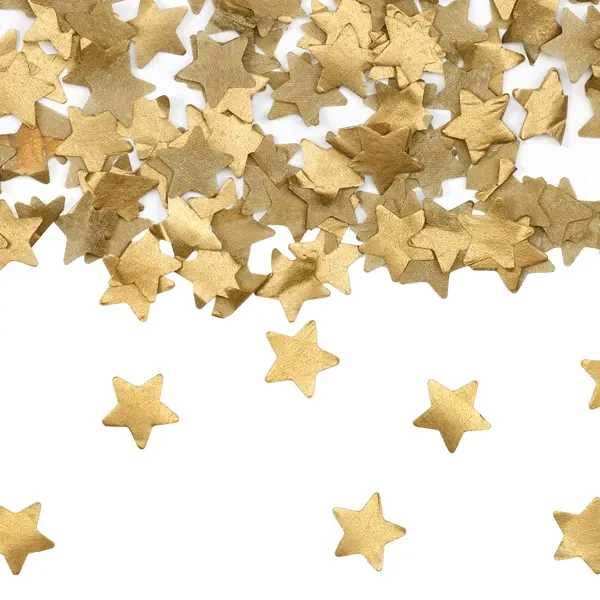 Cañón confeti estrellas doradas