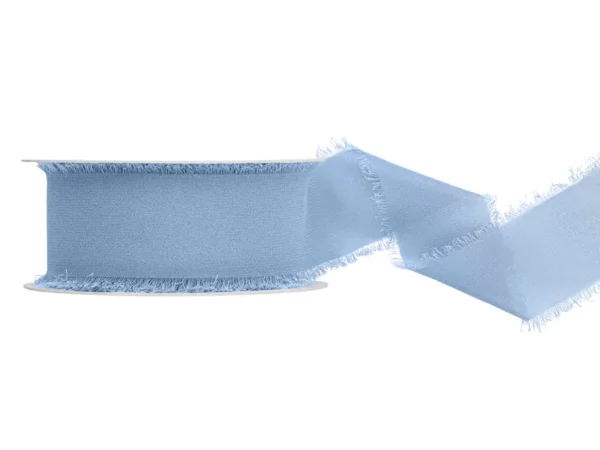 Cinta de tela rasgada chiffon azul cielo 4cms