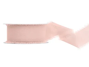 Cinta de tela rasgada chiffon-crepé rosa claro 4cms