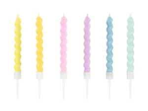 Velas espiral colores pastel mix