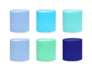 6 Rollos de cinta de papel crepé tonos azules