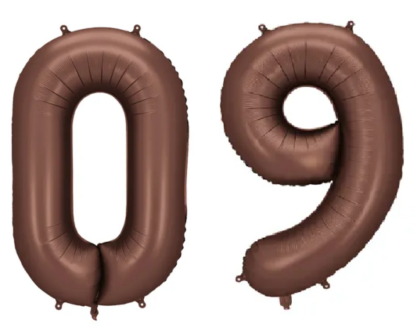 Globo número del 0 al 9 marrón chocolate