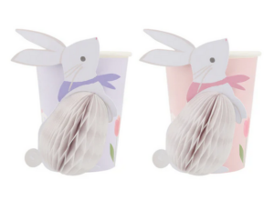 Vasos conejito de Pascua nido de abeja - 8 uds