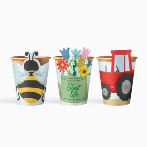 Vasos de papel Fiesta en la granja 6 uds