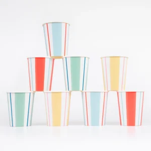 Vasos de rayas colchoneras. 8 uds