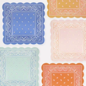 Platos cuadrados Western Bandana - 8 uds