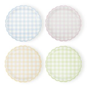 8 Platos cuadritos vichy color surtido