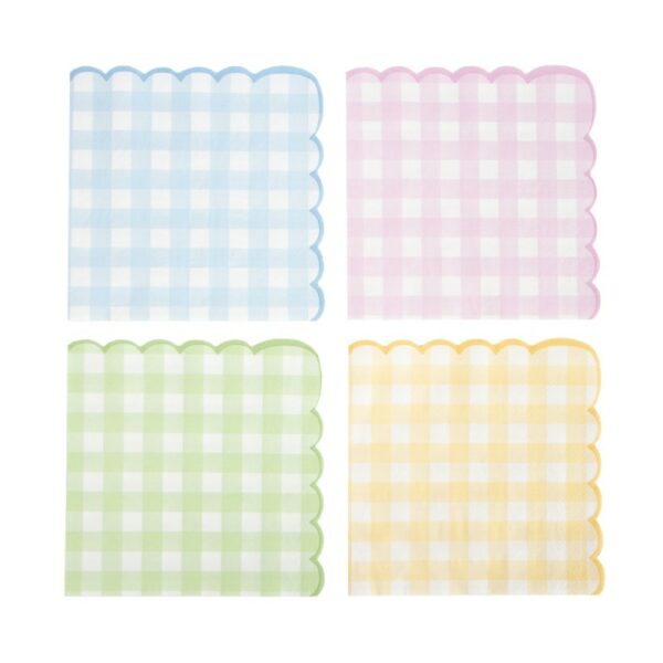 16 servilletas cuadritos vichy color surtido