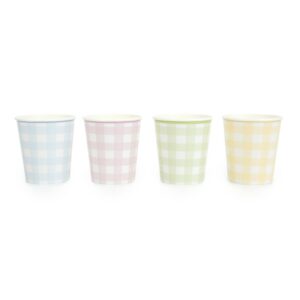 8 Vasos cuadritos vichy color surtido
