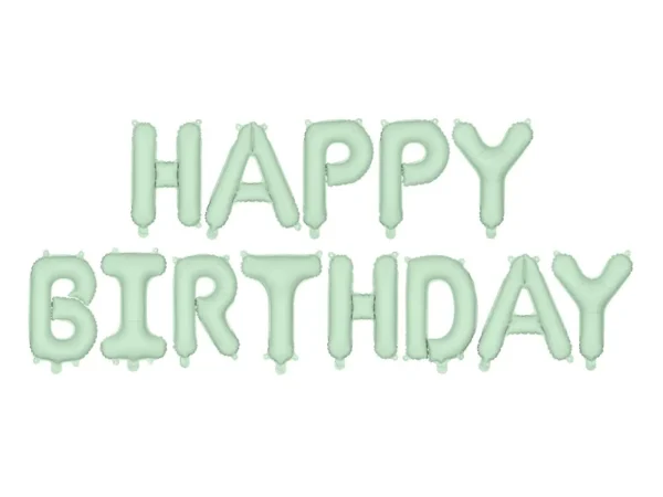 Globos Happy Birthday mint