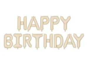 Globos Happy Birthday nude-marfil