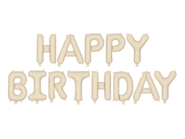 Globos Happy Birthday nude-marfil
