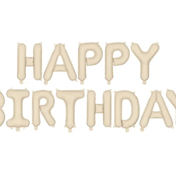 Globos Happy Birthday nude-marfil