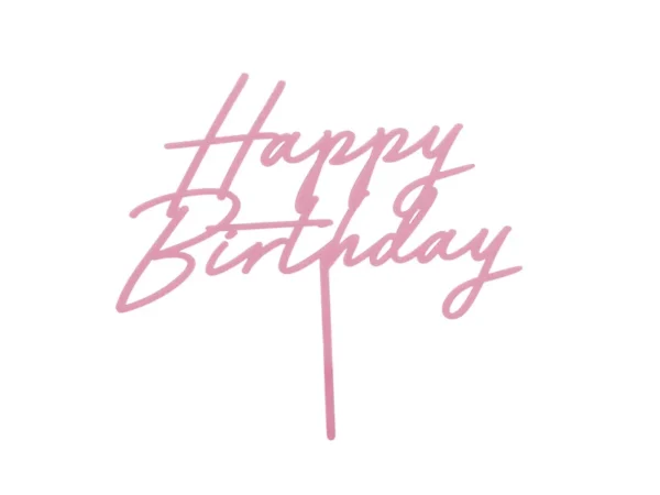Topper Happy Birthday rosa