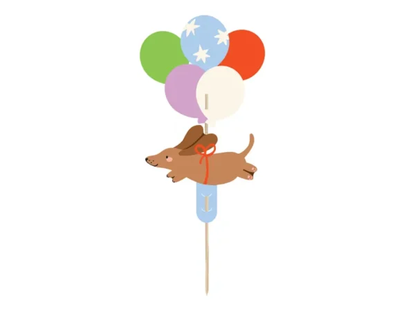 Topper perrito con globos