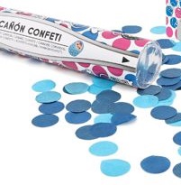 Cañón de 40 cms con confeti azul. Descubre el sexo de tu bebé!!