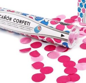 Cañón de 40 cms con confeti rosa-niña. Descubre el sexo de tu bebé!!