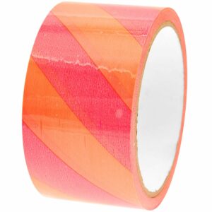 Cinta adhesiva neón. Rayas naranja y rosa 5cmsx33m