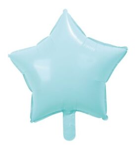 Globo metalizado estrella azul claro pastel 45 cms