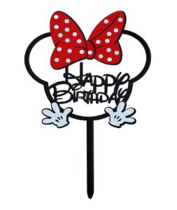 Topper tarta de cumpleaños lazo Minnie