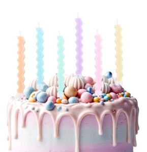 Velas onduladas macaron 8.5cms 6 uds
