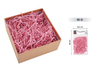 Viruta de papel acordeón rosa 50 grs