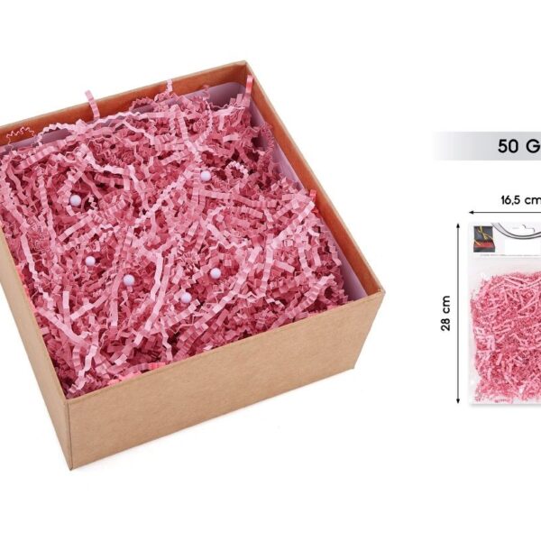 Viruta de papel acordeón rosa 50 grs
