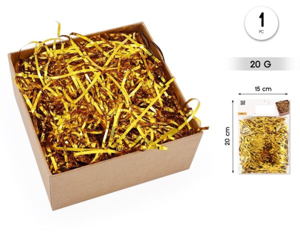 Viruta de papel dorado metalizado - 20 grs